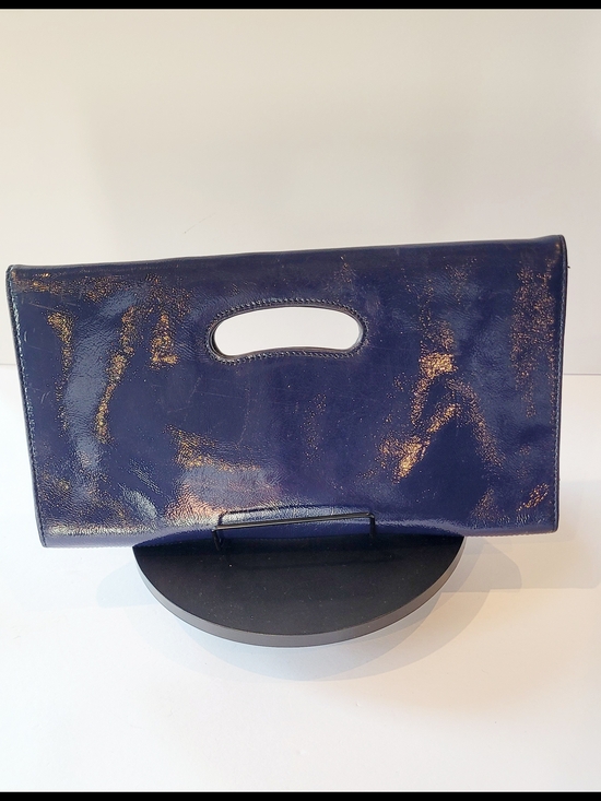 HOBO Handbags - HOBO Navy Patent Leather Cutout Handle Clutch